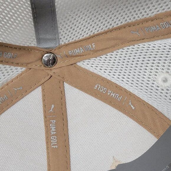 Puma Golf Hat Men Snapback Mesh Back Pineapple Adjustable Unisex Adult Tan NWOT - Picture 11 of 13